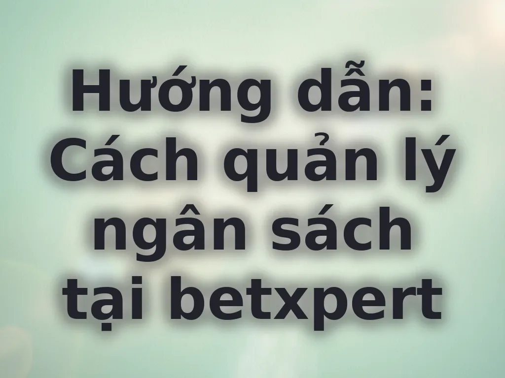 Quản lý ngân sách